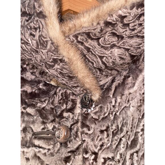 Genuine Andre Exclusive Furs Persian Lamb Coat w/ Blond Mink Collar - Size M/L - Picture 8 of 15